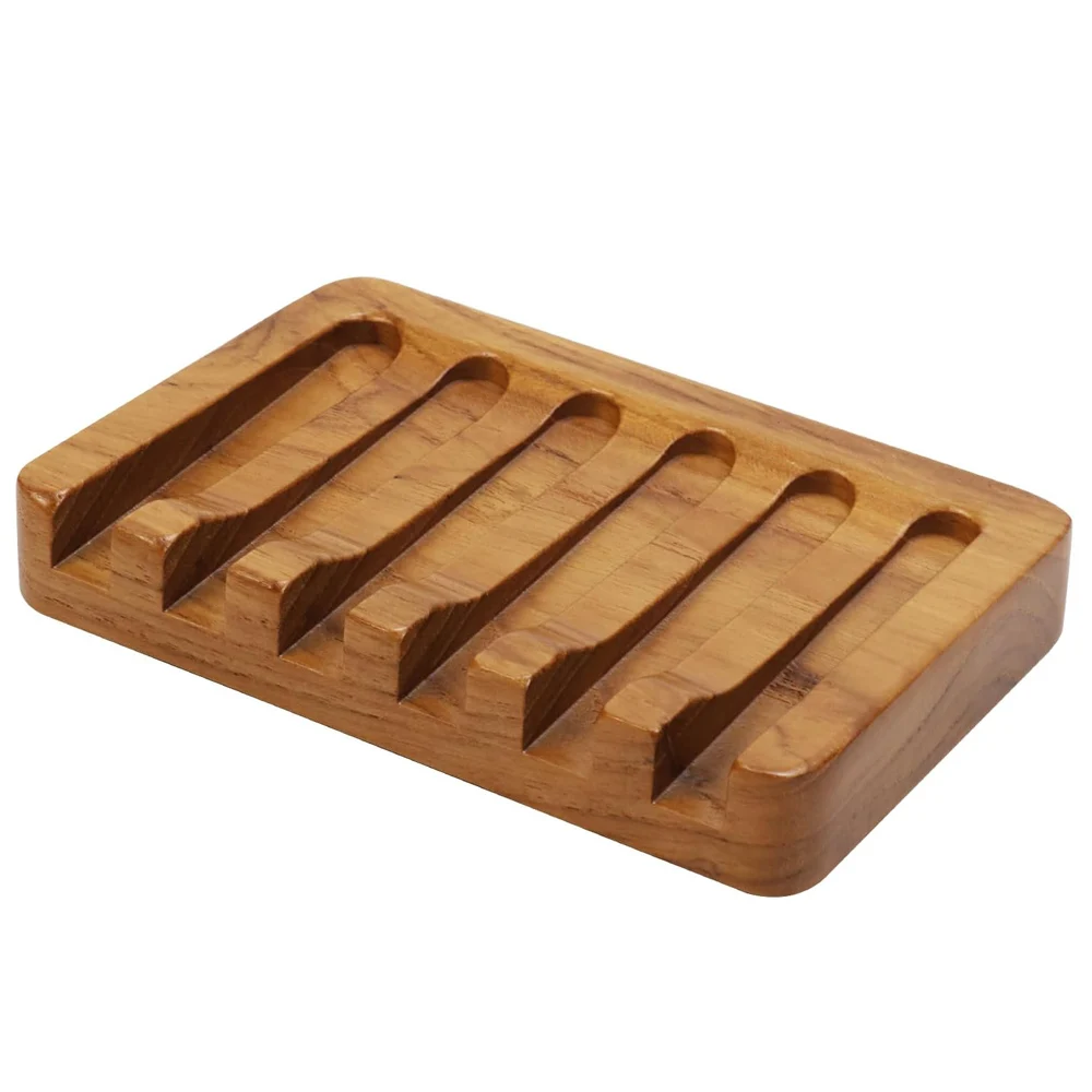 Wholesale Hot Selling Self Draining Soap Holder Tray Soap Tray Rack Teak Soap Dish
