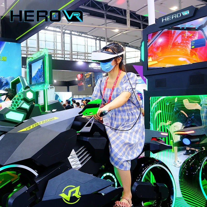 HEROVR Earn Money Fast Arcade VR Full Set Motorcycle Racing Simulator Cockpit