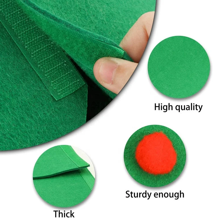 Custom DIY Felt Craft Gift Felt Cone Christmas Tree with hanging decorations for Children