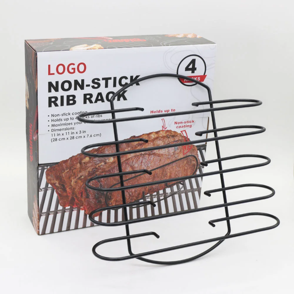 
2021New Non-Stick Stainless Steel 4 Reversible BBQ Grill Rib Racks For BBQ 