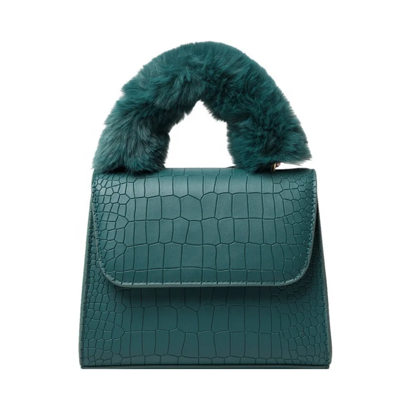 
2020 besr sale small square bag with a unique crocodile design for a plush handle china hand bags wholesale handbag suppliers 