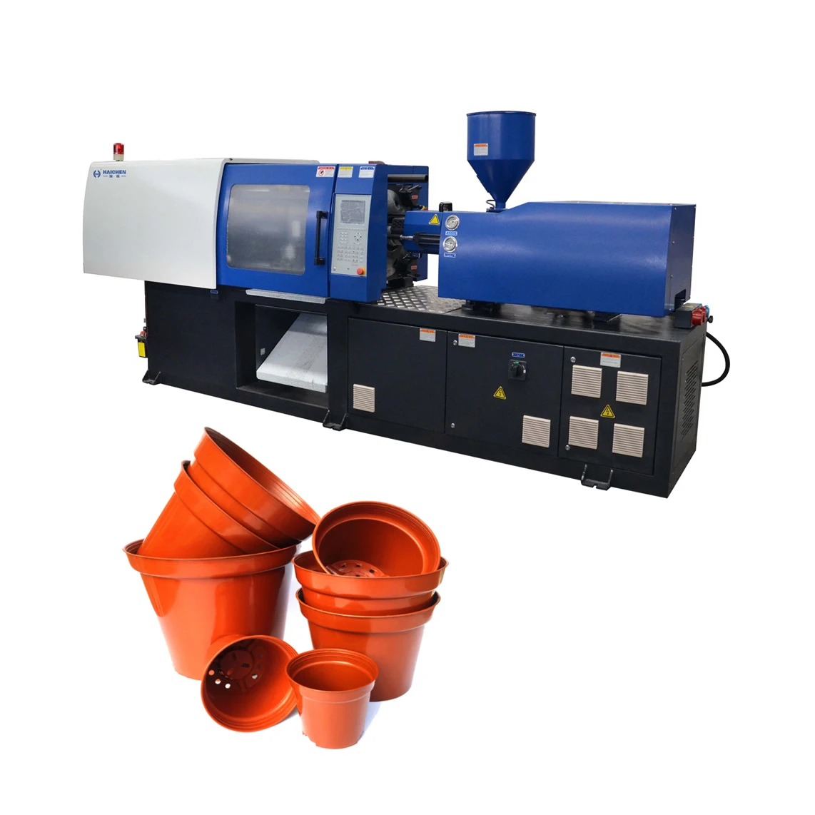 Ningbo factory HAICHEN small plastic injection molding machine flower pot making machine