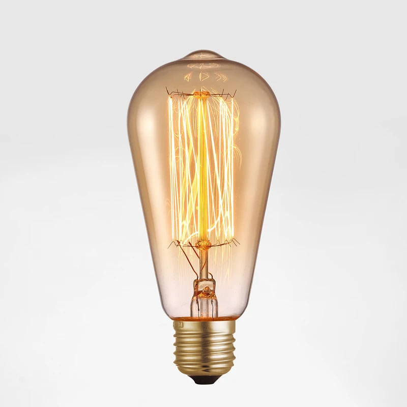 
Лидер продаж на Amazon, Светодиодная лампа накаливания ST64 ST58 6 Вт Edison Style E26/E27 220 В, светодиодная лампа из вольфрама для украшения домашнего освещения 