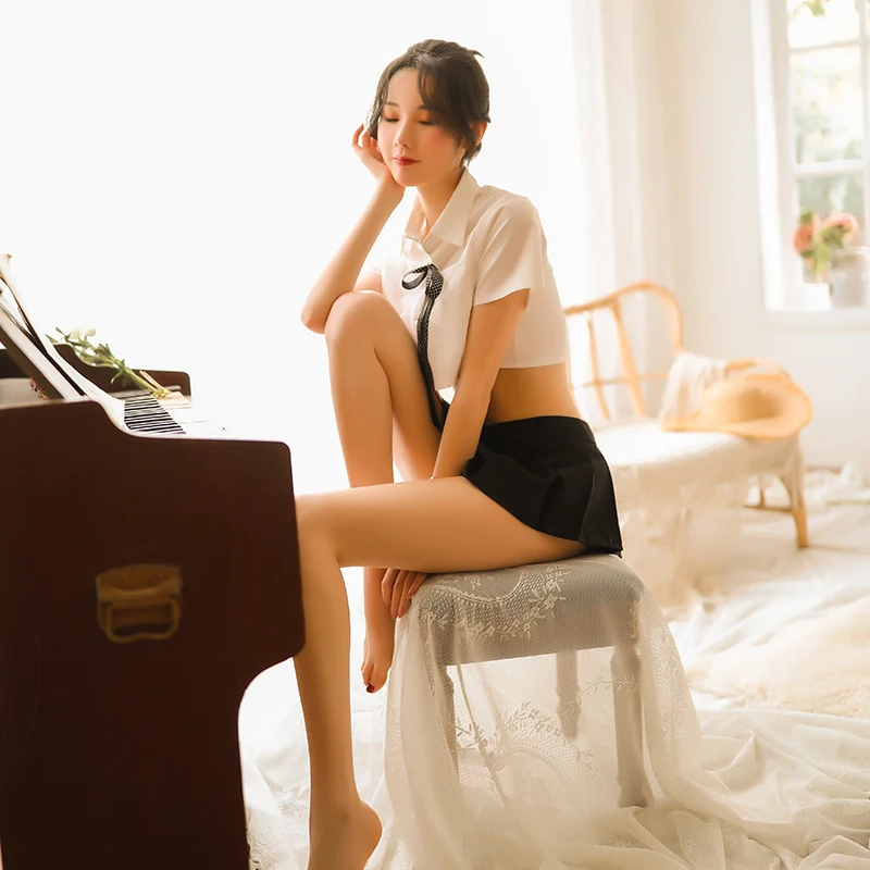 Wholesale Cute white transparent student costume role-play sexy lingerie made in China