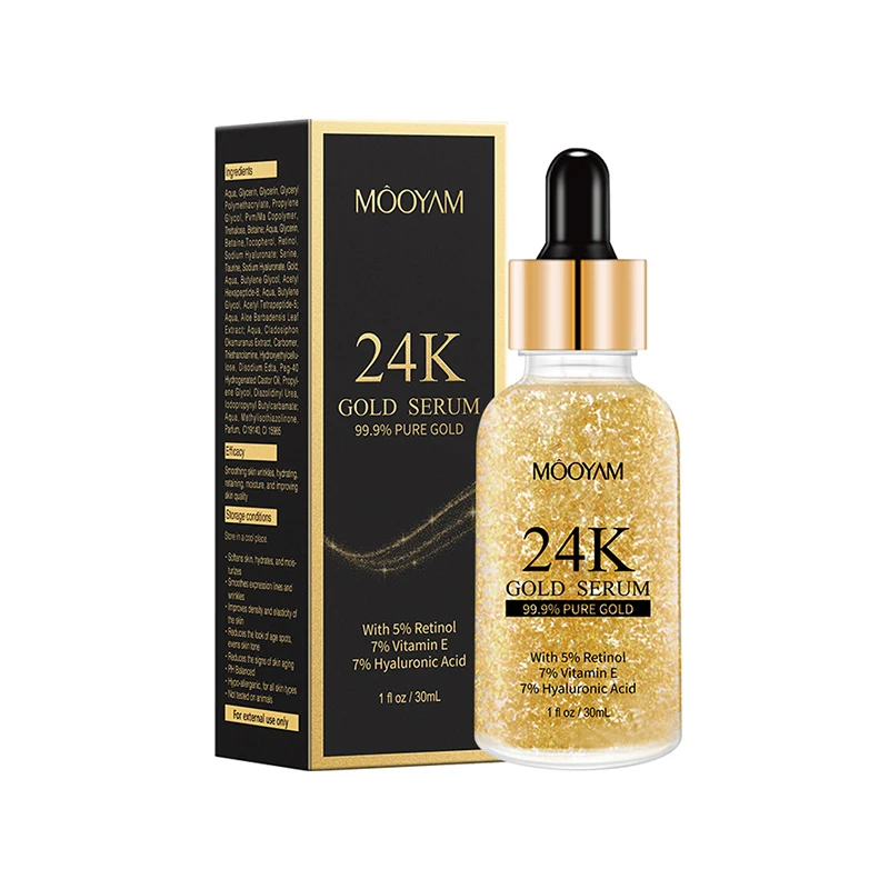 VESTA 30ml Anti-aging Anti-wrinkle 24K Gold Vitamin E Hyaluronic Acid Face Serum