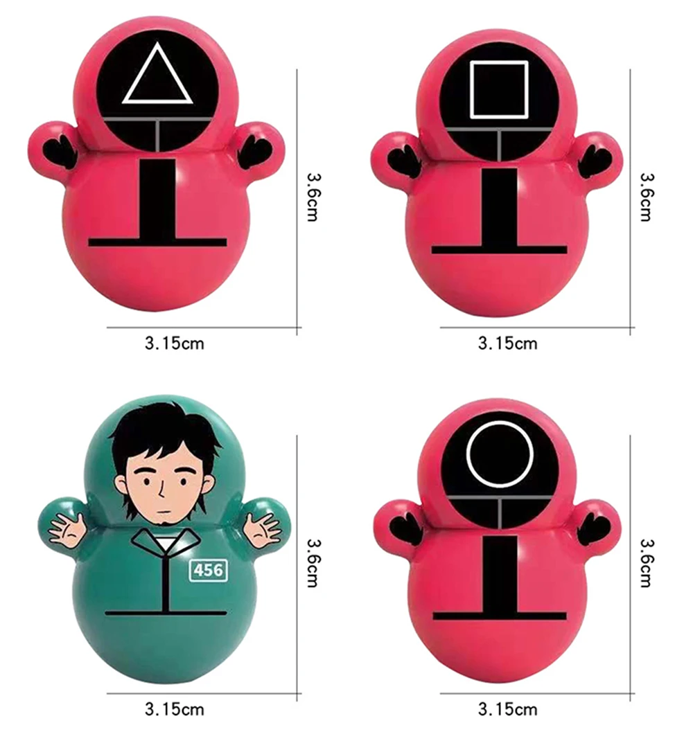 korean tv series Drama Squid Game Tumbler Figure Doll Red Man Gift Desktop Decoration Accessories Squid Game Toy