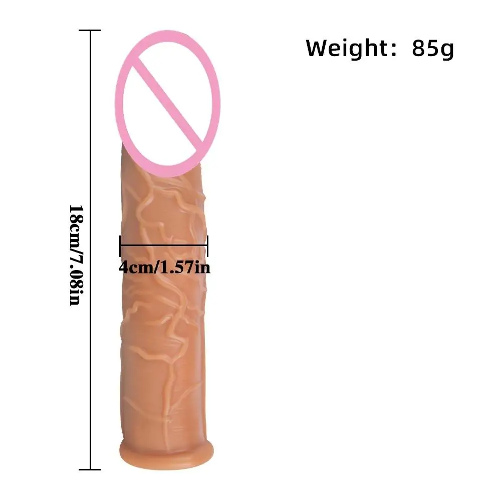 Realistic Penis Sleeve Extender Cock Penis Ring Reusable TPE Dildos Condom Delay Ejaculation Dick Enlargement Sex Toys For Men