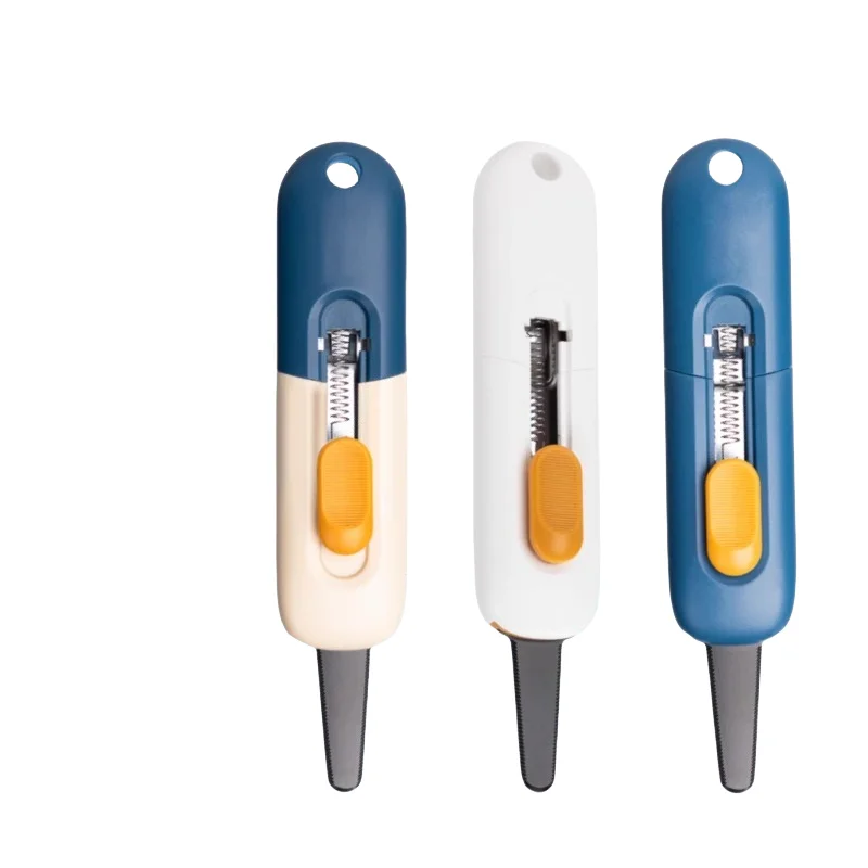 Deli TD701 Unpacking knife zigzag multi-function random color random utility 3 dismantling courier safety knives contrasting