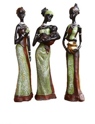 Exotic doll three-piece resin crafts creative home new house decoration