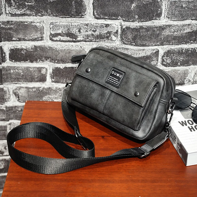 new fashion men leather shoulder bag custom design man leather bags high quality men crossbody bags for wholesale