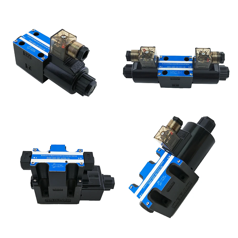 Chinese Hydraulic Manufacturer SWH-G02-C2-D24-20 SWH-G03-B2-A220-10 Series Solenoid Operated Directional Booster Valve
