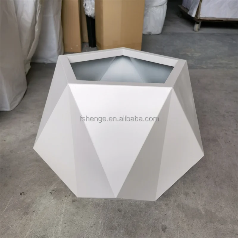 Garden accessories large white fiberglass planter flower pot / outdoor plant pot