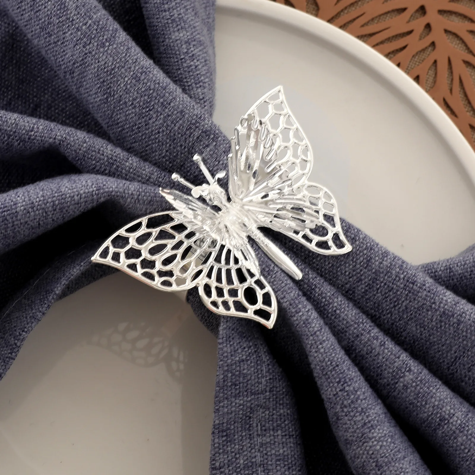 Butterfly Napkin Rings Holder for Dinners Tables Everyday Wedding Party Decor Baby Bridal Shower Banquet Supply DIY Chairs