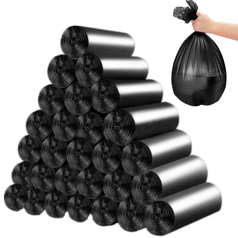 Hot Sale Supply Custom Plastic PE Disposable Big Black Refuse Can Liner Plastic Garbage Bags/Trash Bag on Roll