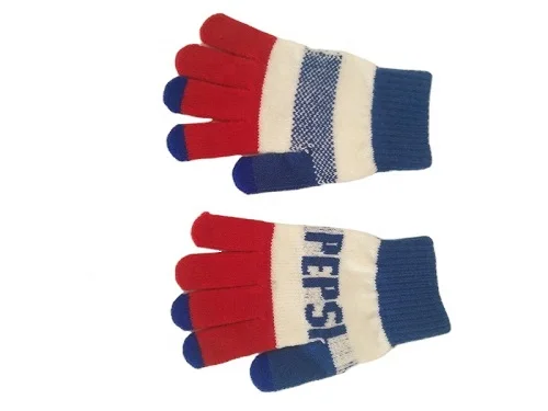 Custom Women Smart Glove Jacquard Logo   Men Cycling Touch Screen Winter Gloves  Three Finger Touch Pad Glove