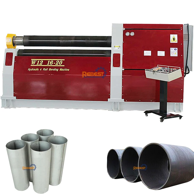 W12-25x2000 Heavy Duty CNC Hydraulic Sheet Metal Steel 4 Roller Plate Rolling Machine Cone Bending Machine
