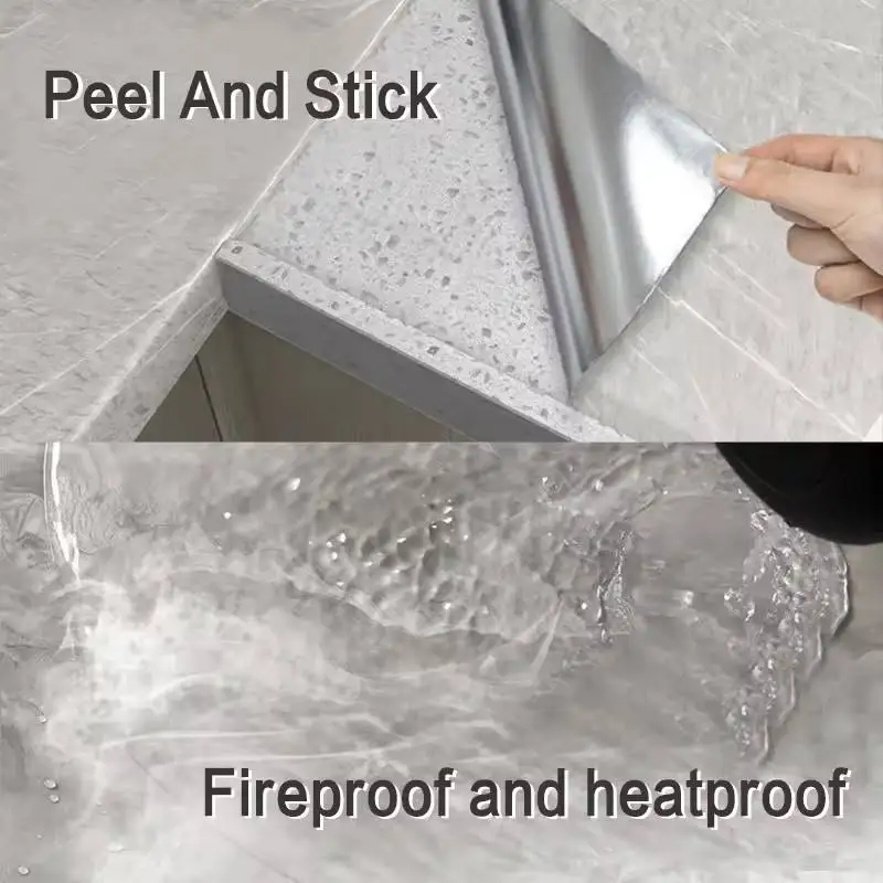 Peel And Stick Marble Wall Sticker Self-Adhesive Marble Wallpaper for Home Furniture Decorative Peel Stick