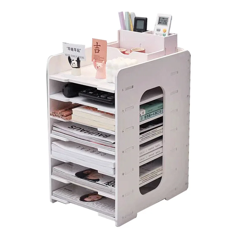 Office file multi-layer storage rack desktop a4 paper storage document rack home large capacity office shelf
