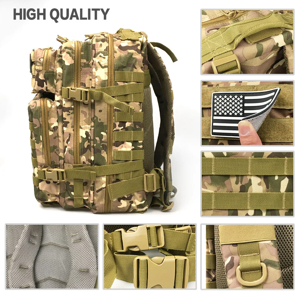 Multicam Camouflage Digital Molle Back Pack 600D 45L Tactical Backpack 3 Day Bug Out Bag Survival Rucksack tactical backpack