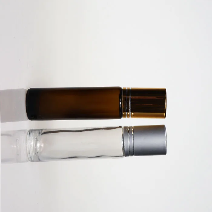 10ml 5ml Amber Glass Bottle Roll-on Bottles Small Lip Gloss Tube Roller Set Perfume Frosted Wholesale Roll Ball Bottle