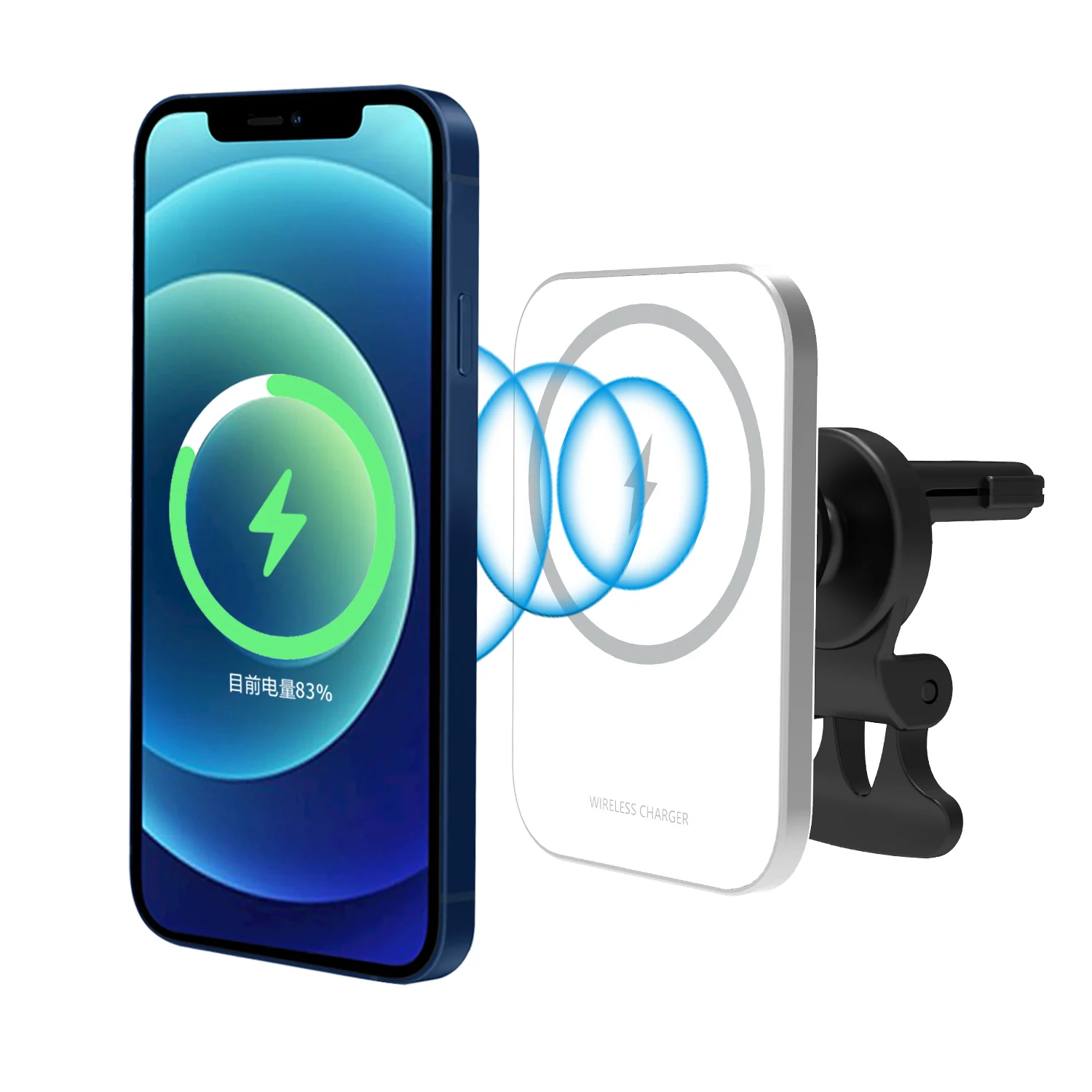Upgraded New Product Portable Magnetic 15W Fast Charging Mount Phone Holder Wireless Car Charger