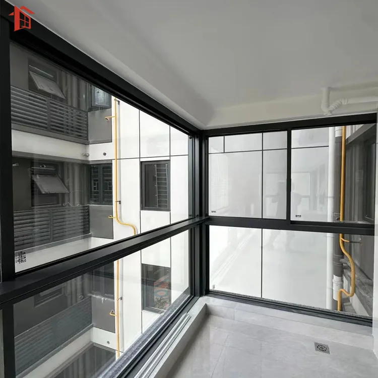 Broken Bridge Aluminum Sliding Window Heavy Duty Tempered Glass Commercial Viewing Window