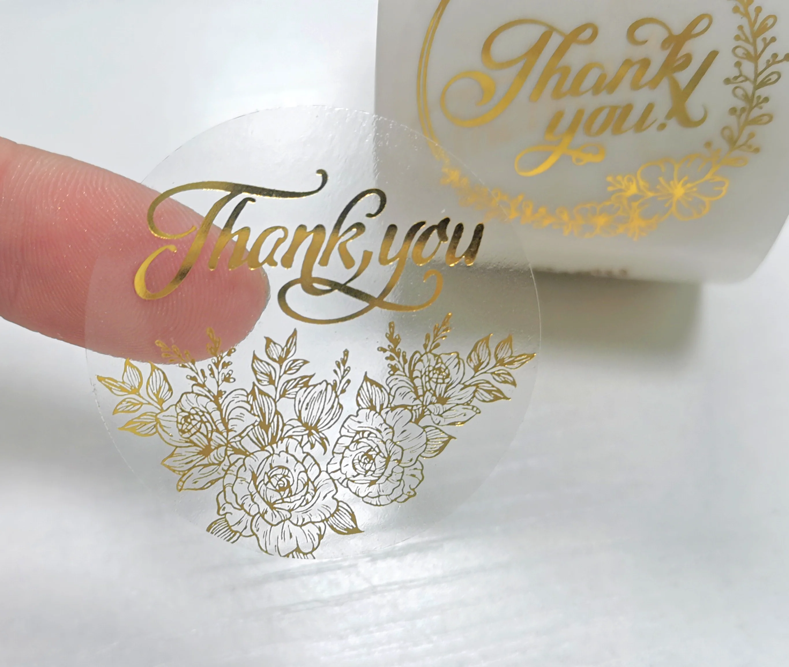 Customized self-adhesive sticker label hot stamping cosmetic bottle label transparent gold foil perfume bottle sticker