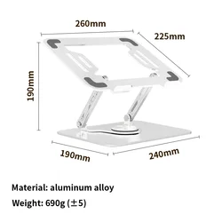 Customized 360 rotation folding laptop desktop holder aluminum alloy height adjustable laptop stand for tablet PC Macbook