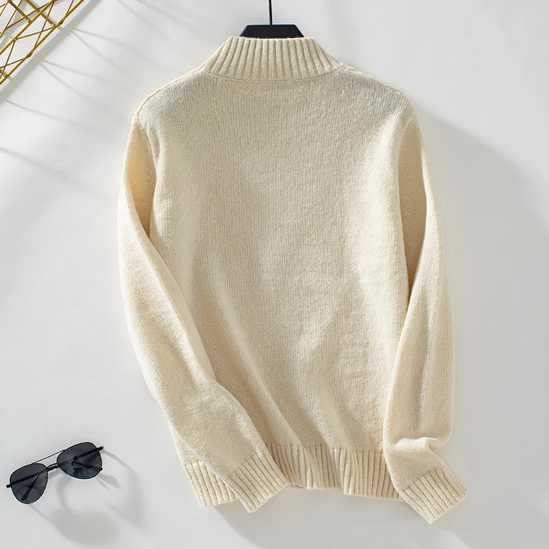 2024 Wholesale Half High Collar Oversize long sleeve Knitted Women Sweaters Twisted Floral Pullover Sweaters