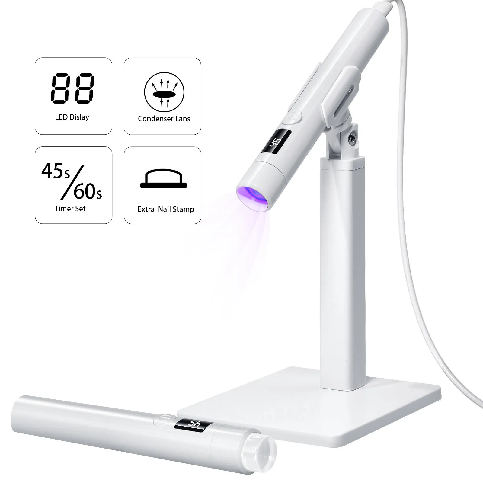 New Arrival Portable Mini UV Nail Lamp Multi-Functional Stamper Wearable UV Light for Gel Nails Nail Table Lamp