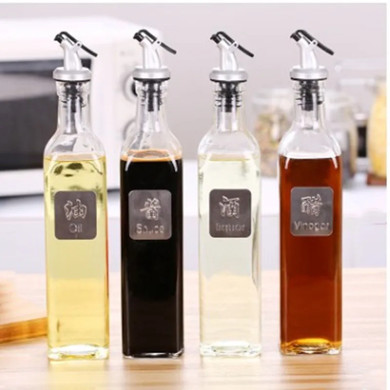 MH743 Olive reusable oil glass bottle transparent sesame oil sauce vinegar cooking wine bottle sesame oil bottle 250ML 500ML