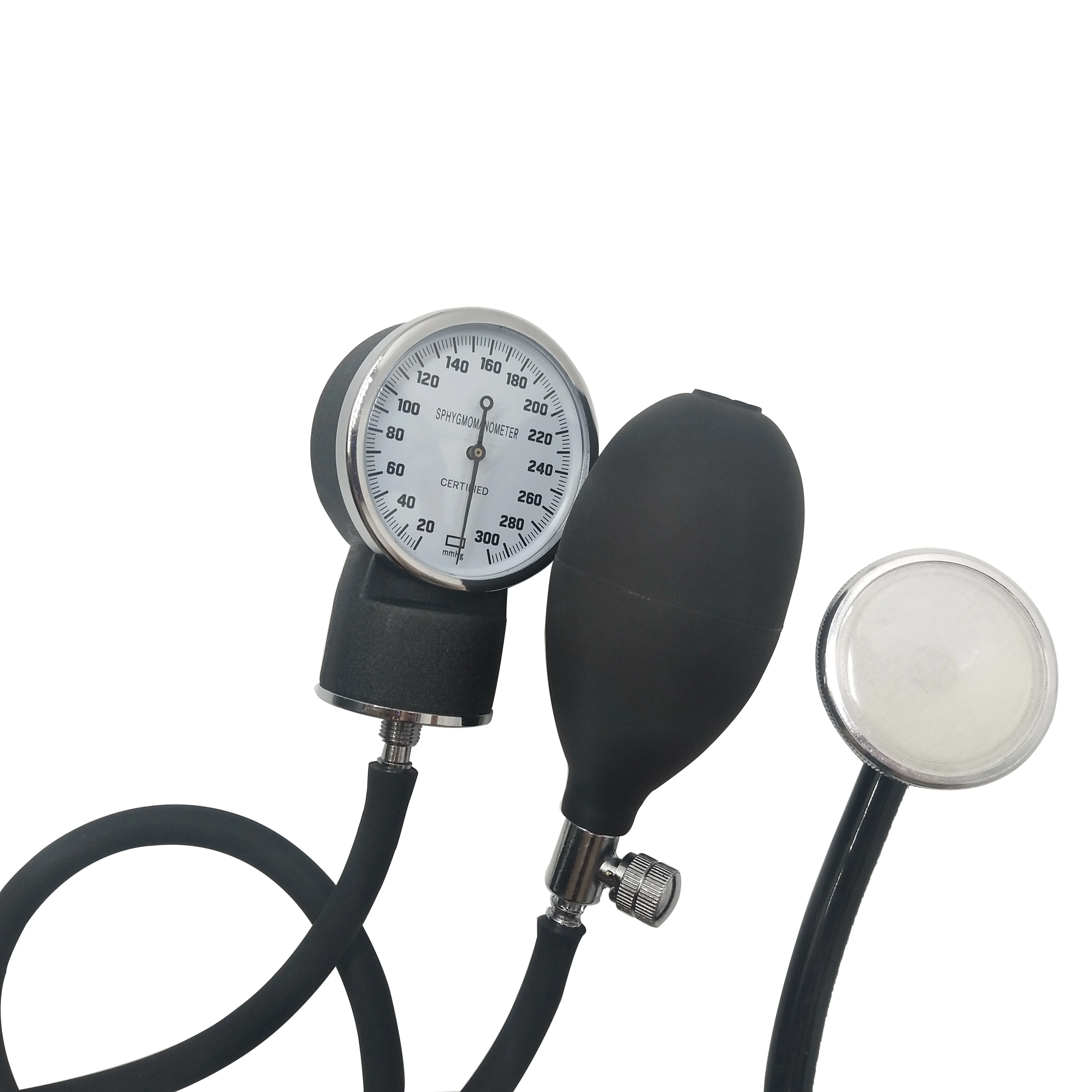 Aneroid Sphygmomanometer with single  head stethoscope with manual blood pressure monitor parts
