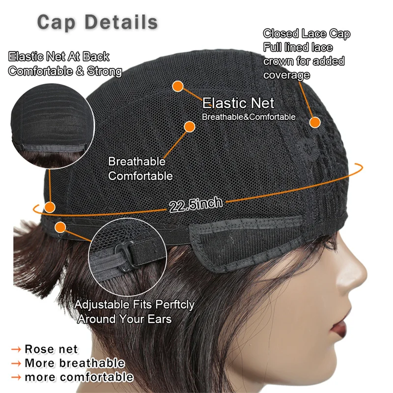 Straight Bob Human Hair Wigs with Bangs Short Brazilian Hair Bob Wigs for Woman No Lace Full Machine Made Human Hair Wigs Long