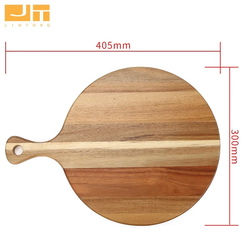 Wholesale Acacia Wood Pizza Serving Board Wooden Chopping Board Cheese Bread Chacuterie Board for Food Perpare
