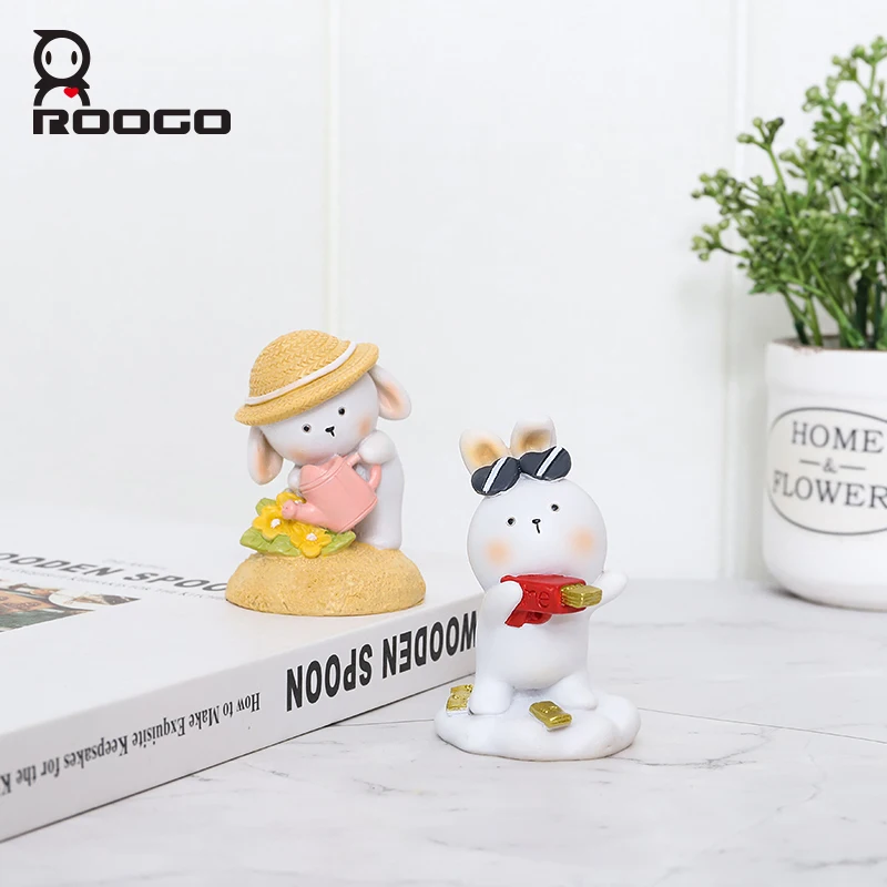 Roogo Annie Rabbit Resin Figurines Home And Desktop Decor Lovely Rabbit Design Great Present For Friends