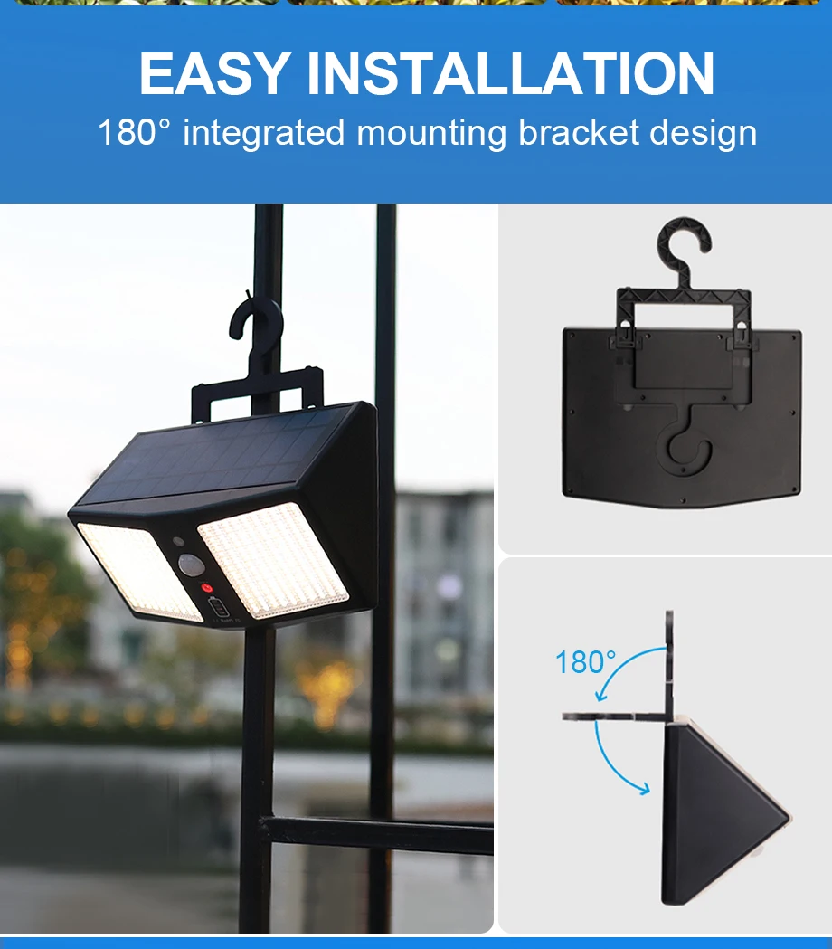 360LED Solar Light Wall Lamps 12000mAh 6 Model Motion Sensor IP65 Waterproof Outdoor Yard Garden Street Induction Night Lights