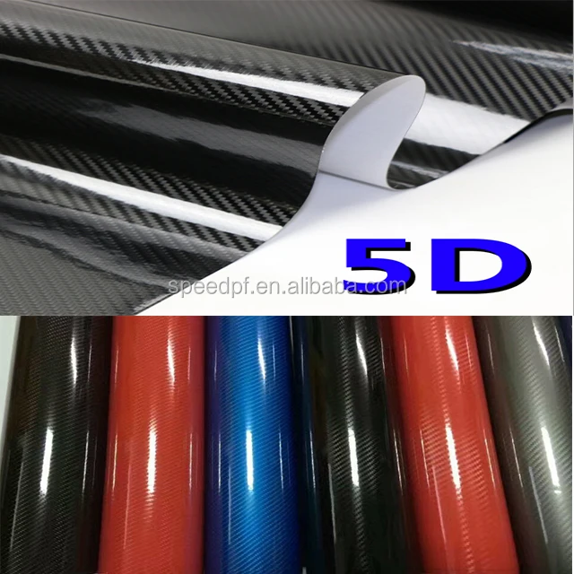 1.52x18M High Adhesive Bubble Free Auto Vinyl Wrap 5D Carbon Fiber Adhesive Roll