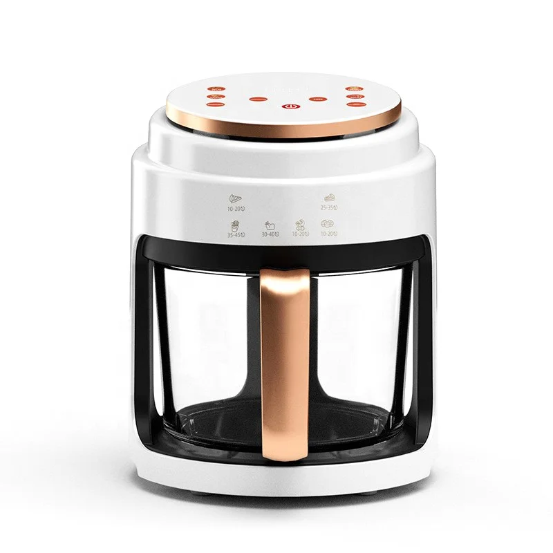 4L New Launch Automatic Multi-function Household Electric French Fryer Smokeless Glass Visual Bowl Air Fryer
