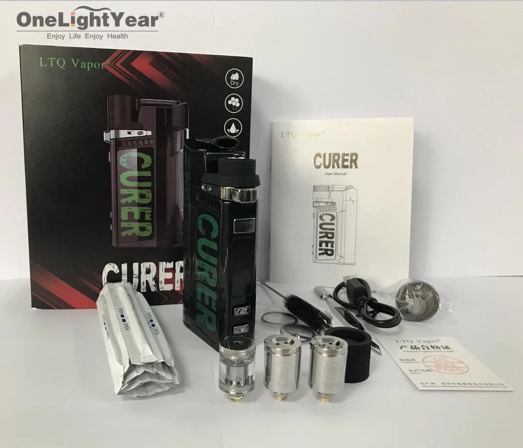 Latest portable LTQ 3 in 1 vape device CURER 1600mah Adjustable temperature for cbd wax dry herb vaporizer
