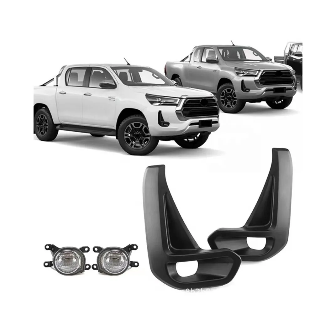 Car accessories for Toyota Hilux VIGO 2012 to REVO 2020 style front bumper with grille headlights fog lamp plug and play