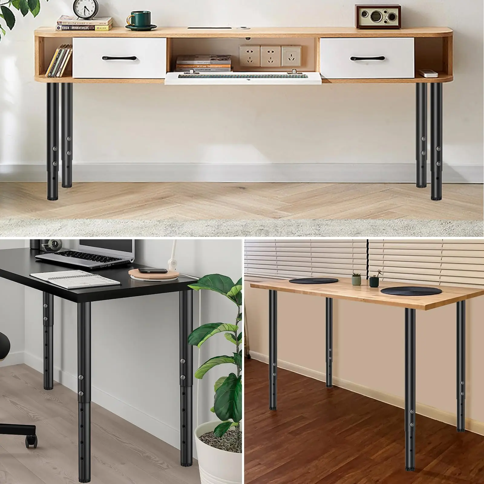 Adjustable Metal Desk Legs Home Office DIY Outdoor Modern Furniture Leg With Push Effect Table Legs Pipe