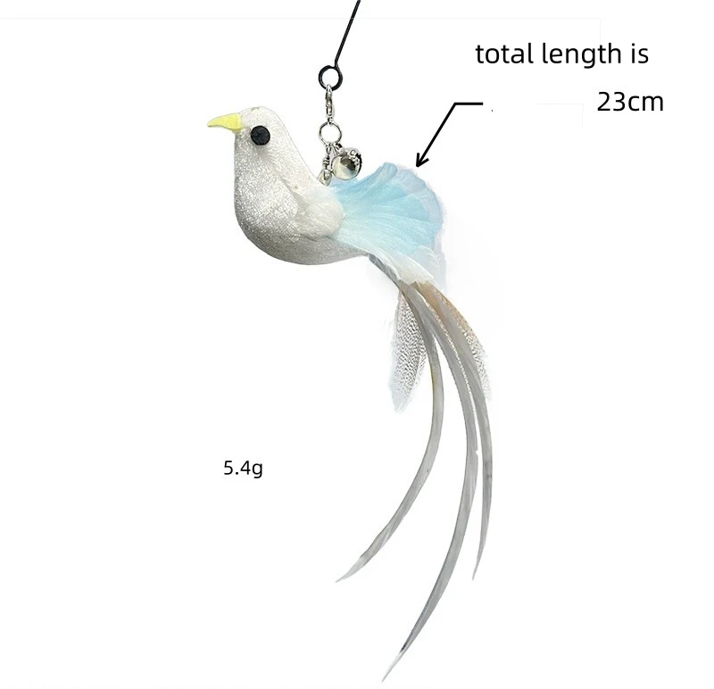 Juguete de la varita del gato Cat Teaser Wand Toy  Interactive Cat Toy Simulation Bird Rotating Feather Stick Cat Toy Refill
