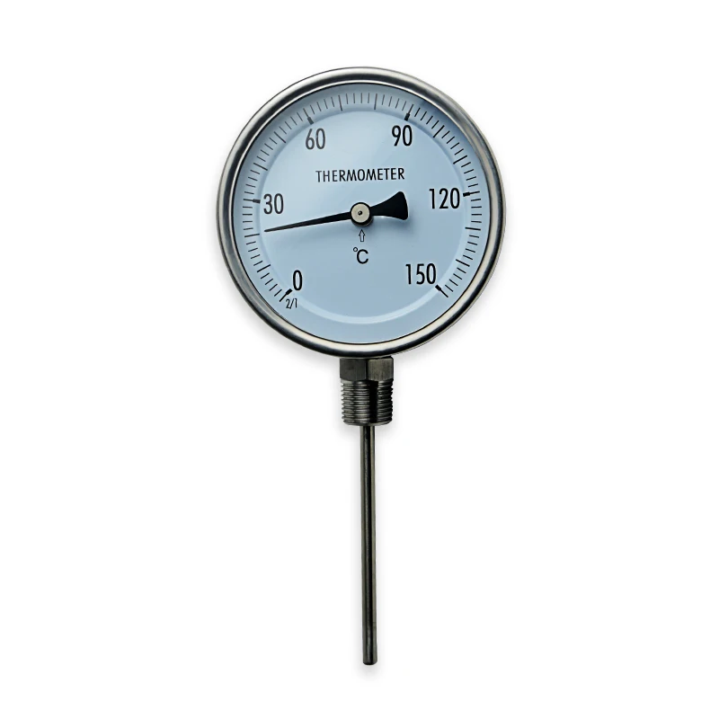 high temperature long stem industrial bimetal thermometer
