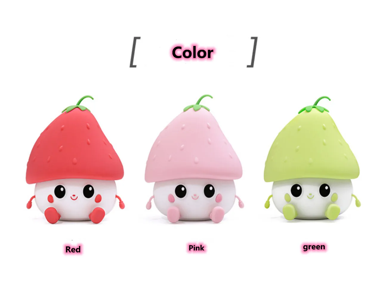 Ever Bright Cute Strawberry Silicone Lamp Bed Decorative  Led Night Light Objects
