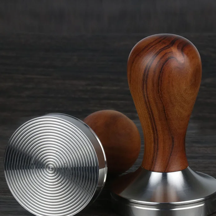 Custom Wood Stainless Steel 51mm 54mm 58mm Tamper Coffee Distributor & tamper