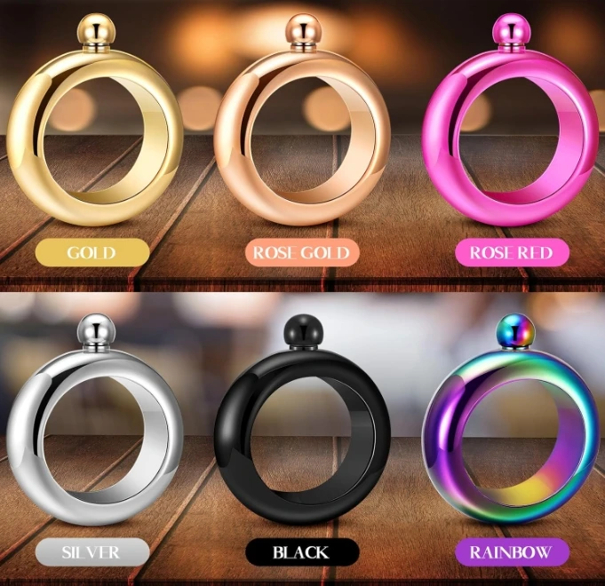 Bracelet Flask Bangle Flasks Creative Stainless Steel 304 Steeland Hip Flask Funnel Set For Women 3.5 oz Whiskey Bottle