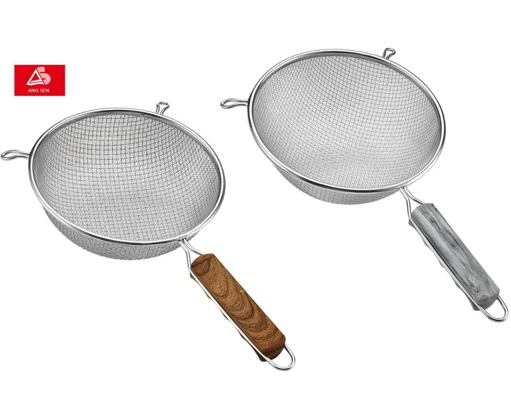 
Double mesh strainer with paintiong handle 