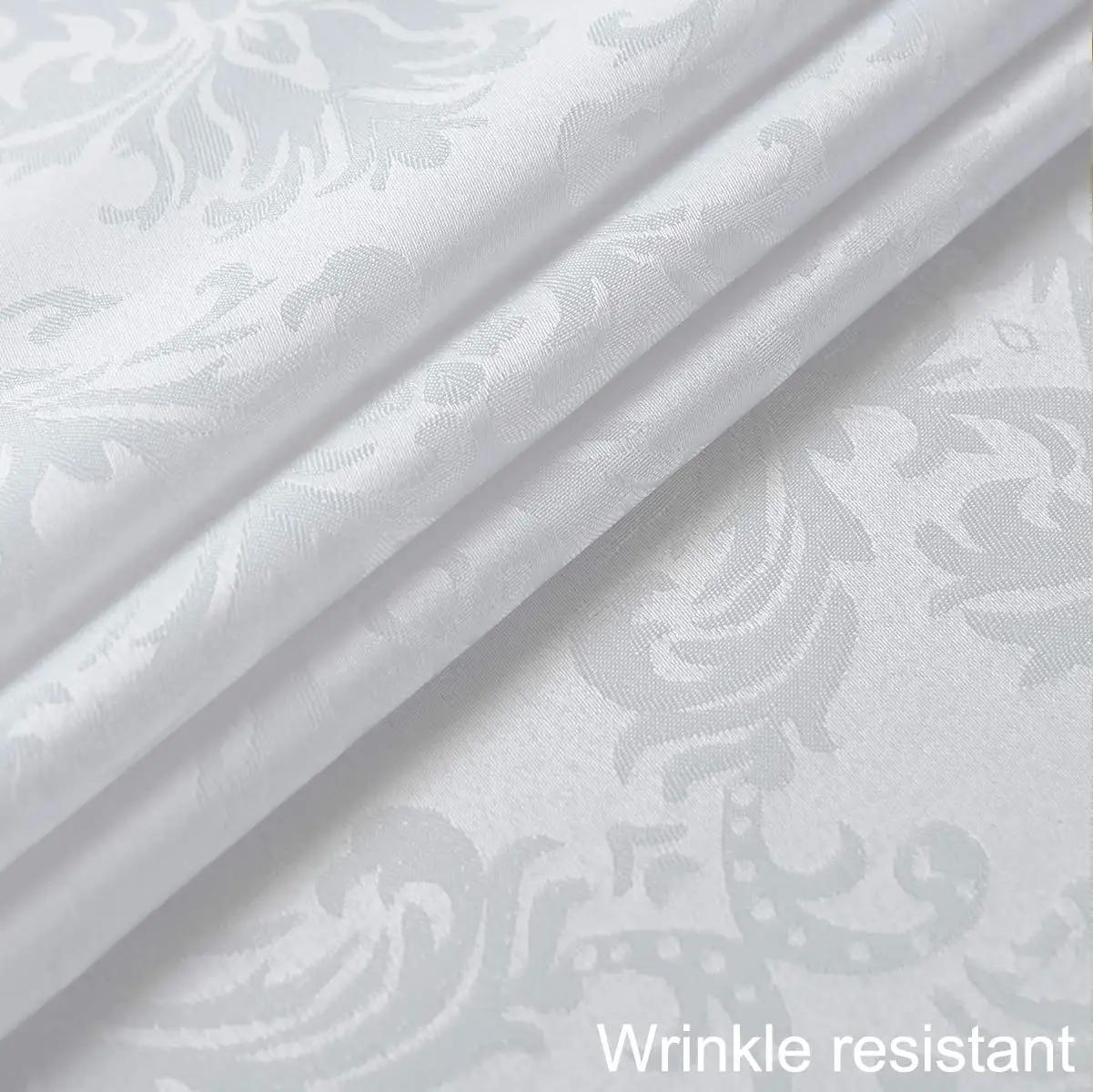 Jacquard Table Cloth Damask Wrinkle Resistant Polyester Tablecloth for Wedding Hotel