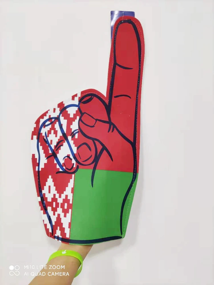 Высококачественные зеленые перчатки для пальцев из вспененного этилвинилацетата, рекламные варежки с индивидуальным дизайном