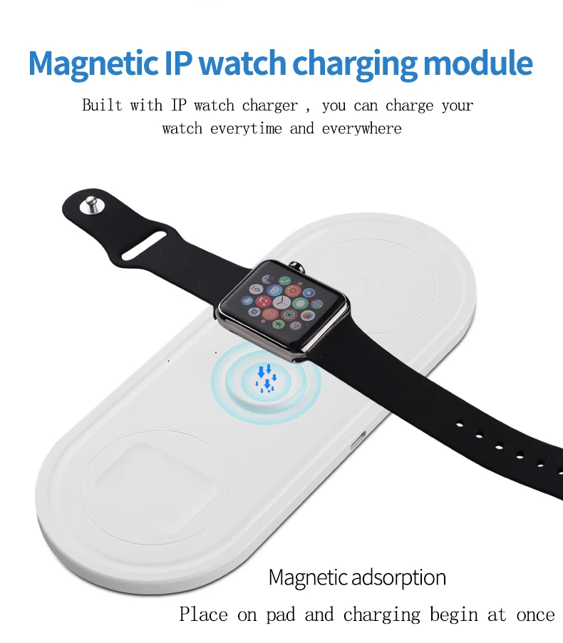 2019 New Products 10W Fast Charge 4 in 1Wireless Charger Dual Wireless Charging With USB Port